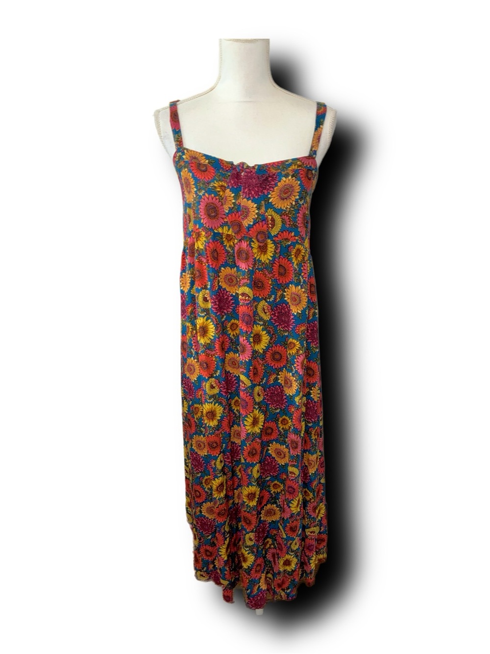 NATURAL LIFE Patti Tie-Front Maxi Dress in Red Sunflower Boho Hippie Summer - Picture 5 of 8